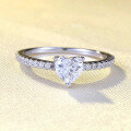wholesale S925 Sterling Silver Dainty Love Heart Ring with High-Carbon Diamond and Artificial Cubic Zirconia for Women-0-1
