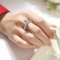 wholesale S925 Sterling Silver 3-carat Moissanite Ring Love's Destination Ring TK Live In-Stock Luxury Set Ring for Distribution-0-3