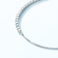 wholesale S925 Sterling Silver Korean Japanese Style Women's Fashion Simple Full Diamond Ultra Sparkly Adjustable Bracelet Wholesale from Manufacturer-0-3