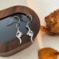 wholesale 999 Silver Geometric Hook Earrings, Light Luxury, Niche, Elegant, Fashionable, High-end, Korean-style Trendy-0-1