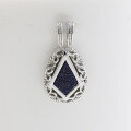 wholesale 925 sterling silver plated with Nordic snowflake double pendant blue sandstone crystal necklace pendant, winter Christmas limited edition-0-1