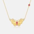 wholesale S925 Gold-Plated Metal New Fashion Butterfly Collarbone Chain High-End Textured Pulled Necklace for Women Wholesale Customization-0-3