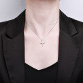 Sterling Silver Cross Pendant Necklace, Minimalist Design, Light Luxury, Cross-Border Bestseller-0-1