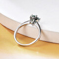 wholesale S925 sterling silver green moissanite 1 carat four-prong setting ring with GRA certificate, lightweight luxury gemstone ring-0-3