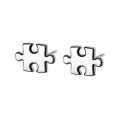 wholesale S925 Sterling Silver Geometric Puzzle Earrings Set, Trendy, Versatile, and Creative Ins-style Ring-0-4