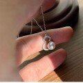 wholesale 925 Sterling Silver Auspicious Freshwater Pearl Gourd Necklace for Women, Versatile and Elegant Ins-inspired High-end Luxury Pendant Collarbone Chain-0-5