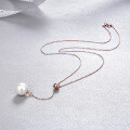 wholesale S925 Sterling Silver Korean Fashion Minimalist Style Adjustable Y-Shaped Pearl Pendant Necklace for Women-0-3