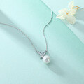 wholesale 925 Sterling Silver Beaded Four-Leaf Clover Pendant Natural Pearl Necklace Women Small Design Necklace Ins Collarbone Chain Wholesale-0-3
