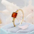 wholesale S925 Silver Plated 14K Gold, Artificial Amber, Retro Style Spring New Collection from Dunli Jewelry Wholesale Factory-0-3