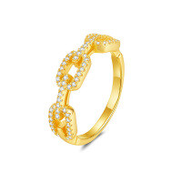 wholesale Electroplated Metal Moissanite Ring for Cross-Border Best-Sellers, Trendy Exquisite Fashion Premium Feel Source Factory-Silver with zircon platinum No. 5