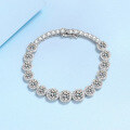 wholesale 925 Sterling Silver Full Pavé Moissanite Bracelet for Women, Sparkling Korean-style Friendship Jewelry, INS Full Star Bracelet, Ready to Ship-0-2