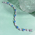 wholesale Silver Jewelry New Simulated Paraiba 5*7 Bracelet with Fashionable and High-End 1 Carat Bracelet for Women-0-2