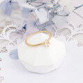 wholesale 10K Gold Minimalist Japanese Muji Style Ring with Irregular White Crystal Wholesale-0-1