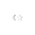 wholesale S925 Sterling Silver Women's Minimalist Small Star and Moon Earrings, Asymmetric Student Sweet Earrings E8711-0-4