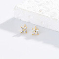wholesale 925 Sterling Silver Zircon Flower Star Stud Earrings for women-0-1