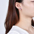 wholesale S925 silver vintage-style designer earrings with natural topaz gemstone, ear studs-0-2