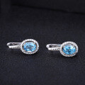wholesale S925 silver fashion sky blue topaz earrings,-0-0