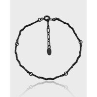 wholesale S925 Sterling Silver 105 Korean Version Small Trendy Cool Geometric Irregular Texture Branch Design Women's Bracelet-Black 925 silver