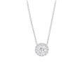 wholesale S925 Sterling Silver G Same Style D Color Moissanite Necklace for Women, Round Prong-Set Moissanite Pendant Choker, Versatile Circular Chain-0-4