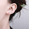 S925 Silver Hip-Hop Style Inlaid Stud Earrings for Cross-Border-0-1