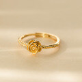 wholesale 990 Sterling Silver Fresh and Sweet Ins Style Niche Design Exquisite Rose Twist Ring R02777-0-2