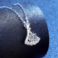 Metal Alloy Cross-border Moissanite Skirt Necklace, Elegant 1-Carat Women's Choker Wholesale-0-0