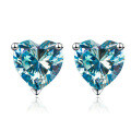 wholesale [18K White Gold] Kwai Douyin Internet Celebrity Live Broadcast Source D Color Moissanite Heart Stud Earrings Classic Three-Prong Earring Wholesale-0-21