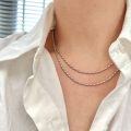 wholesale S925 Sterling Silver Rice Grain Olive Bead Silver Necklace for Women, Simple and Minimalist Layering Collarbone Chain for Spring and Summer with a Premium Feel-0-3