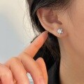 wholesale Sterling Silver S999 Camellia Inlaid Ear Studs for Women, Designed with a Sense of Luxury, Elegant and Noble Earrings, High-End Feel-0-4