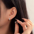 wholesale New 925 Silver Jewelry Classic High-End Four-Prong D Color 50-Point Stud Earrings and Ear Clips-0-1