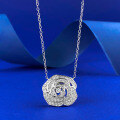 wholesale S925 silver new jewelry design camellia necklace for women, small and unique Chinese-style chic collarbone pendant, versatile accessory-0-5