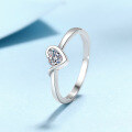 wholesale S925 Sterling Silver 30-Point Heart Moissanite Ring, Cute, Simple, and Versatile Valentine's Day Gift-0-1