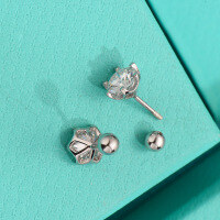 wholesale S925 Sterling Silver Moissanite Earrings, Light Luxury, Minimalist, Versatile, Niche Design, Super Sparkly Earrings for Women, Gift for Girlfriend-30 points + 30 points (white zircon) earrings 925 silver