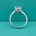 wholesale S925 Sterling Silver 4-Prong Oval Moissanite Ring for Women, Plated with 18K White Gold, Minimalist and Niche Style with Closed Setting-0-2