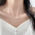 wholesale S925 Sterling Silver Fresh and Sweet Ins Style Niche Design Exquisite Minimalist Pearl Starfish Necklace Y02166-0-0