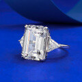 wholesale S925 Sterling Silver European and American Cross-Border Emerald Cut 10*14mm Rectangular Diamond Fairy Elegance Engagement Ring-0-1