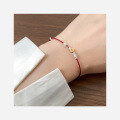 wholesale S925 Silver Fresh and Sweet Ins-Style Niche Design Exquisite Coin Coiled Red Rope Bracelet S7738-0-1