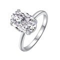 wholesale S925 Sterling Silver 45 Carat Oval Moissanite Solitaire Ring Women High-end Silver Jewelry Wholesale-0-4