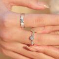 Sterling Silver XYL Couple Wedding Bands Moissanite 1CT 50PT Wholesale-0-2