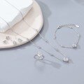 wholesale S925 Silver Custom Heart Necklace Bracelet Earrings Set with Ice-Cut High Carbon Diamonds Cross-Border Silver Jewelry Customization-0-3