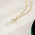14K Gold Plated 925 Sterling Silver Moissanite Snowflake Pendant Necklace-0-2