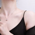 S925 Silver Moebius Loop Necklace with Pearl and Zircon Inlays-0-2