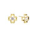 wholesale S925 Sterling Silver Light Luxury Minimalistic Four-Leaf Clover Earrings, Korean Style Diamond-Inlaid Ear Drops, Elegant Zircon Stud Earrings for Women-0-4