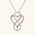 wholesale Rose Gold Fashionable and Chic Heart-Shaped Moissanite Necklace for Women, High-End Silver Pendant Cross-Border New Product Collarbone Chain-0-0
