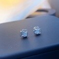 wholesale S925 Sterling Silver Fashion Zircon Wish Ear Studs, Minimalist Niche Sophisticated Versatile Earrings Gift for Best Friend-0-3