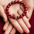 wholesale Metal material content is extremely high at over 95%, natural raw ore cinnabar bead bracelet for men and women born in the Year of the Dragon-0-0