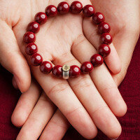 wholesale Metal material content is extremely high at over 95%, natural raw ore cinnabar bead bracelet for men and women born in the Year of the Dragon-Purple gold sand bracelet