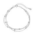 wholesale 925 Sterling Silver Cross-Border Women's Small 3-Layer Bead Snake Chain Bracelet Minimalist Ins Style Silver Jewelry-0-4
