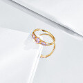 wholesale [925 Sterling Silver Gold Plated] INS Fashion Royal Style Amethyst Women's Ring, Natural Amethyst Versatile Ring Factory Wholesale-0-0