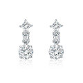 wholesale 18K Gold, Platinum, and Yellow Gold Exquisite and Delicate Fancy Shape Lab-Grown Diamond Earrings with Natural Diamond Accents, High-End Jewelry-0-1